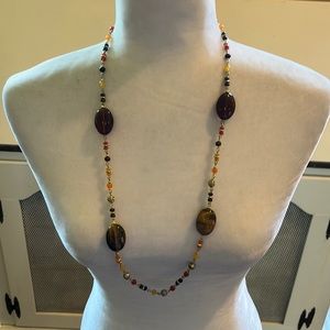 Biden/gold/orange/red beaded necklace. Won’t several times. Listing #7401